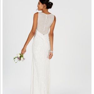 Adrianna Pappell Beaded V-Neck Gown